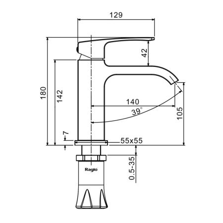 Смеситель для раковины Raglo R02.10.09, графит