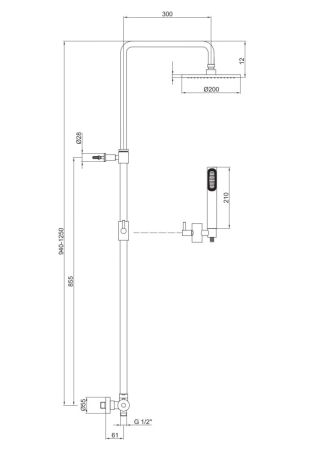 Душевая система Fiore XENON 44CR0964, хром, артикул 44CR0964
