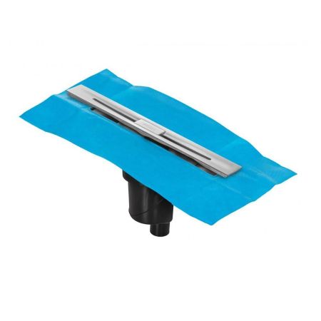 Желоб BERGES водосток SIMPEL 400, матовый хром, S-сифон D50/105 H50 вертикальный, артикул 090010