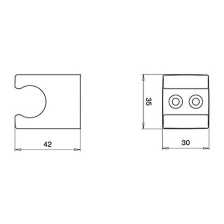 Almar SQUARE Держатель для лейки неподвижный, квадратный, хром