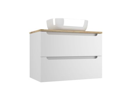 Тумба подвесная "Бали 80" 2 ящика со столешницей БЕЛЫЙ СОФТ, артикул ЛС-00002339