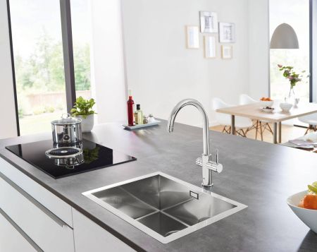 Смеситель для кухни GROHE Blue Home, с функциями фильтрации, охлаждения и газирования воды, хром, (31455000)