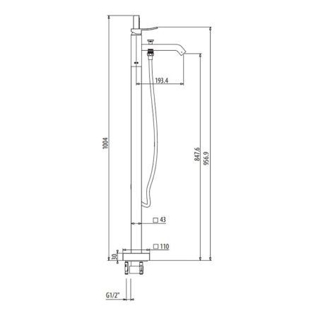 Gattoni ELY Смеситель для ванны напольный с ручным душем , цвет хром, артикул 8808/88C0