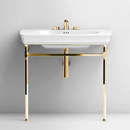 Artceram CIVITAS Металическая структура Quadra 76х44хh80,5см для раковины 90, цвет: золото