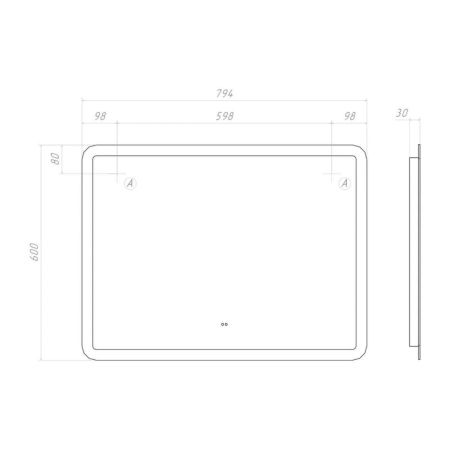 Зеркало VIGO Wing Comfort 800, артикул 176