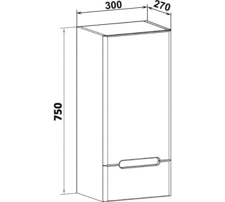 Шкаф навесной Runo правый Парма 30 (00-00001129), артикул 00-00001129