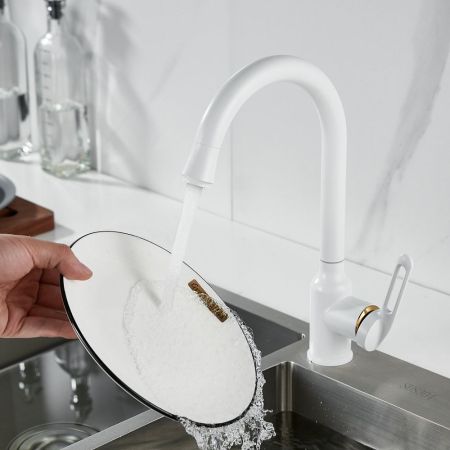 Смеситель для кухни Raffine F103C, белый, артикул F103C