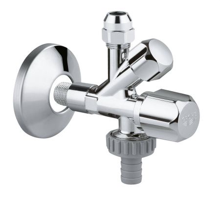 Вентиль угловой комбинированный GROHE 3/8 дюйма, хром (22033000) Вентиль угловой комбинированный GROHE 3/8 дюйма, хром (22033000)
