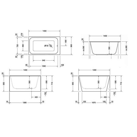DURAVIT Ножки  с боковой длиной> 1500 мм, артикул 790105000000000