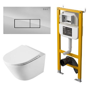 Комплект DQ унитаз DT1476516, инсталляция DI8050127, клавиша смыва DB1499001 (DS1471608)