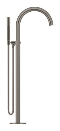 Внешняя часть смесителя для ванны GROHE Atrio New с ручным душем, свободностоящий, темный графит матовый(32653AL3), артикул 32653AL3