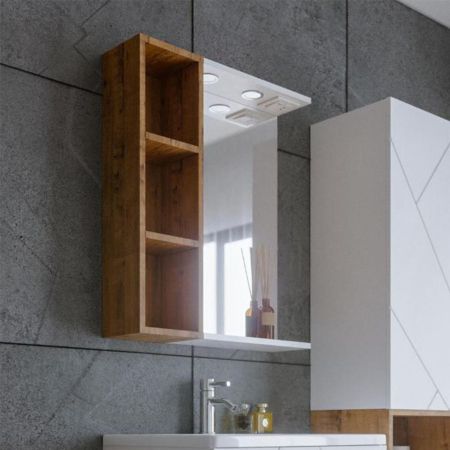 Шкаф навесной открытый Бриклаер КРИСТАЛЛ 20 см, дуб бунратти, артикул 4627125416033