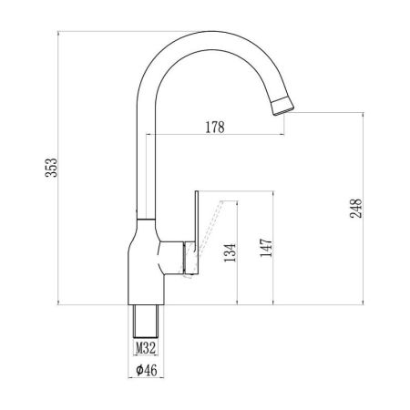 Смеситель для кухни Savol S-601816H, черный, артикул S-601816H