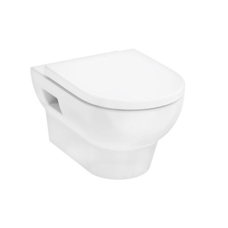 Унитаз, Hansgrohe, GladeLake S, безободковый (с открытым смывным краем), тип установки-подвесной, ширина, мм-365, глубина, мм-540, высота, мм-400, форма чаши-овальная, выпуск-горизонтальный, материал-керамика, бачок-необходима система инсталляции, скрытый, артикул 60201450