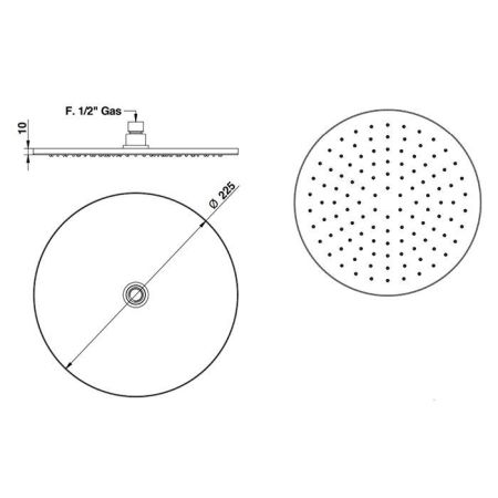 Bongio Time 2020 Душевая головка 225 мм из нержавеющей брашированной стали, артикул 70880AS00