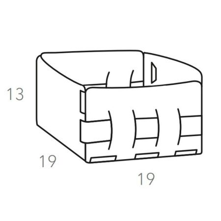 Colombo Adj Корзинка Mini Bottega, 19x19H13 см, цвет: серый/черный Colombo Adj Корзинка Mini Bottega, 19x19H13 см, цвет: серый/черный