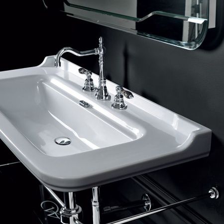 Kerasan Waldorf Раковина керамическая 100х55см, c 1 отверстием под смеситель, белая, цвет заглушки - хром