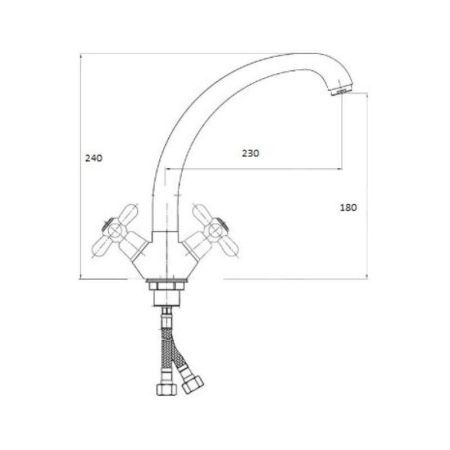 Смеситель для кухни D-Lin D153808, хром