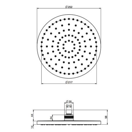 Fima Carlo Frattini Soffioni Верхний душ, 25см., цвет: чёрный матовый, артикул F2794/2NS
