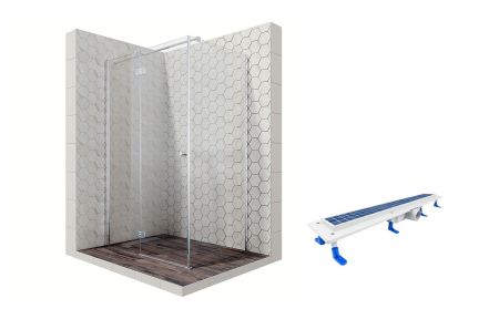 Душевой уголок Ambassador Diamond 12011108L-ST1, прямоугольный, линейный трап, 120х90, артикул 12011108L-ST1