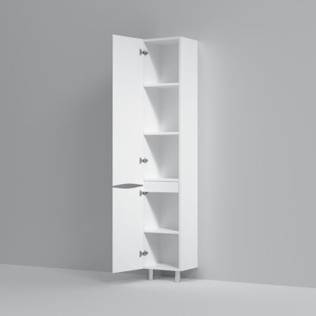 M80CSL0356WG Like, шкаф-колонна, напольный, левый, 35 см, двери, белый, глянец, шт, артикул M80CSL0356WG