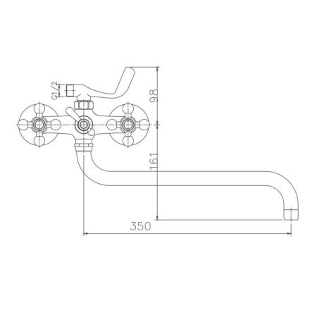 Смеситель для ванны Haiba HB2719, хром