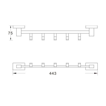 Планка с крючками Shevanik SG5651H, черный