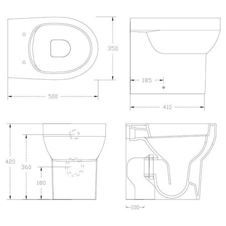 ARTCERAM SMARTY Унитаз напольный безободковый 37х50 см, слив универсальный, без креплений, цвет белый, артикул SMV002 01 00bi
