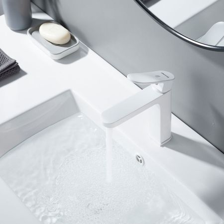 Смеситель для раковины Shevanik S4501C, белый