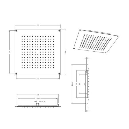 Верхний душ Graffio KINGS KI411NEO, черный, артикул KI411NEO
