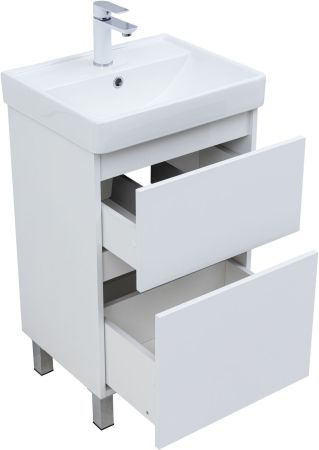 Тумба под раковину Aquanet Вега 50 напольная, белый глянец, артикул 00344120