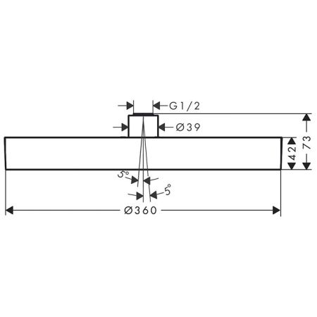Верхний душ, Hansgrohe, Rainfinity, ширина, мм-360, глубина, мм-360, форма-круглая, количество режимов-1, тип струи-PowderRain, держатель-необходимо заказать, цвет-белый матовый, цвет поверхности душевого диска-графит, артикул 26231700