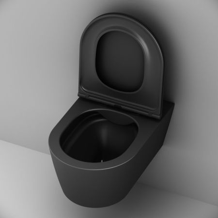 C8F1701MBSC Func подвесной унитаз 54 см FlashClean с сиденьем микролифт, черн мат, артикул C8F1701MBSC