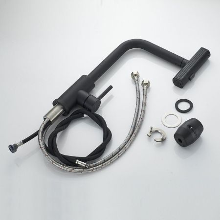 Смеситель для кухни с мультифункциональным изливом Shevanik S263H, черный, артикул S263H