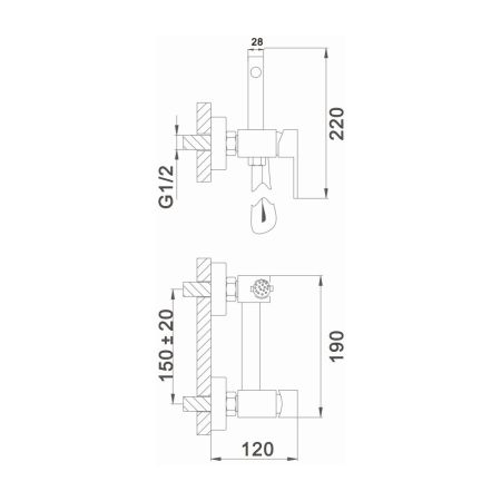 Гигиенический душ со смесителем D-Lin D180202-S, графит