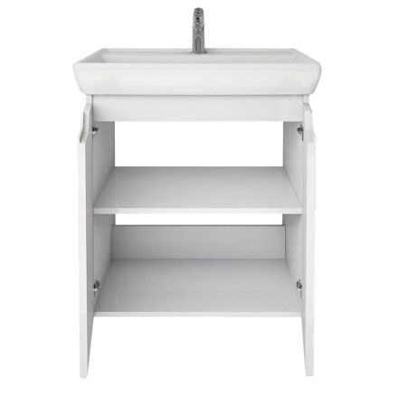 Тумба с раковиной подвесная Dreja Q Plus (D) 70 см, белый, артикул 99-1005-com