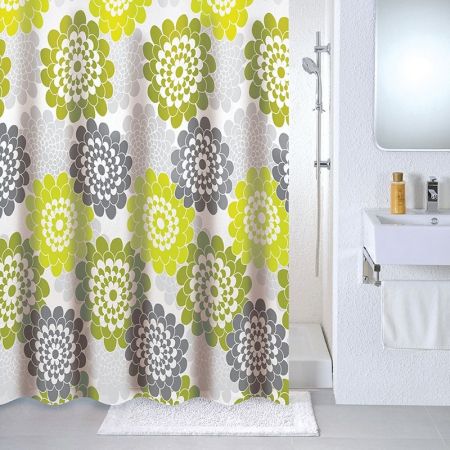 Штора для ванны Milardo Flower lane 180x180 Зеленая, артикул 532V180M11