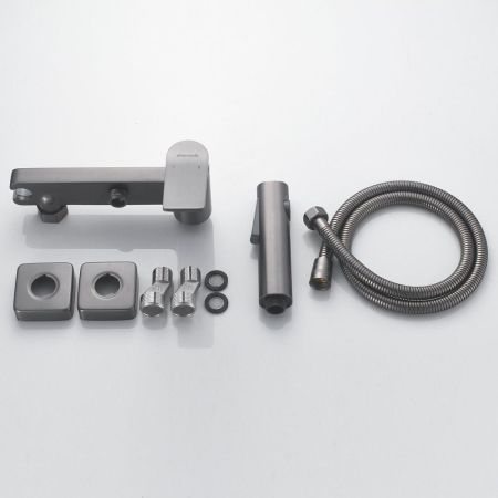 Гигиенический душ со смесителем Shevanik S4105T-1, оружейная сталь