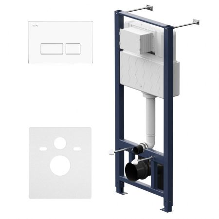 I012704.7001 Pro инсталляция для подвесного унитаза с пневматич клавишей Pro S пластик, белый, артикул I012704.7001