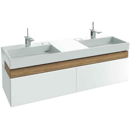 EXA9112-00 раковина-столешница TERRACE двойной, с подсветкой /150х49/ (бел), артикул EXA9112-00