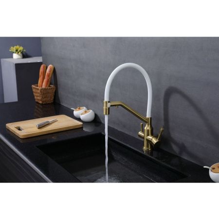 Смеситель для кухни с подключением фильтра Raglo R81.62.03, золотой сатин, артикул R81.62.03