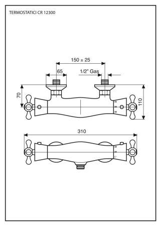 Смеситель-термостат Deco для душа, цвет хром