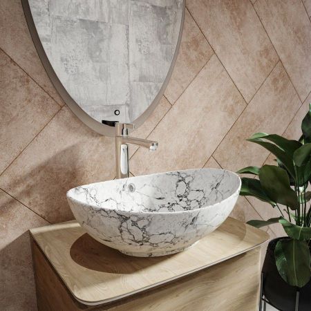 Раковина чаша Maretti EN13NS48-740MR, белый мрамор, артикул EN13NS48-740MR