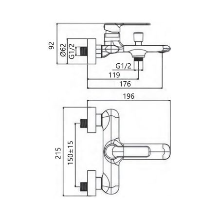 Смеситель для ванны Maretti Aria AR22RF845, хром