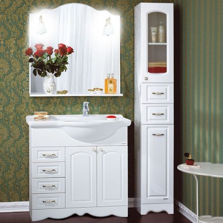 Тумба под раковину Бриклаер Анна 90 правая Белая