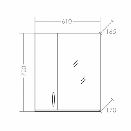 Зеркало "Верона-60" лев., артикул 700279