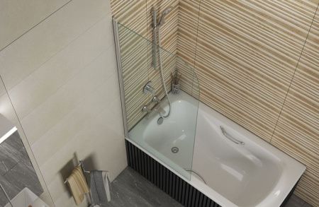 Шторка на ванну Bravat Alfa 70 BG070.5110A-1 профиль Хром стекло прозрачное Шторка на ванну Bravat Alfa 70 BG070.5110A-1 профиль Хром стекло прозрачное