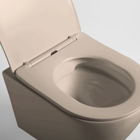 Унитаз подвесной Globo VT1-14SMC безободковый, цвет капучино мат., ультратонкое сиденье soft-close, артикул VT1-14SMC