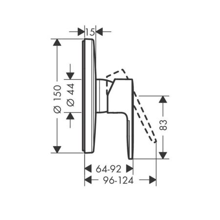 HG Vernis Blend Встраиваемый смеситель для душа на 1 источник, внешняя часть, цвет: хром