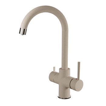 Смеситель для кухни с подключением фильтра GranFestGF-Z-5422, песочный